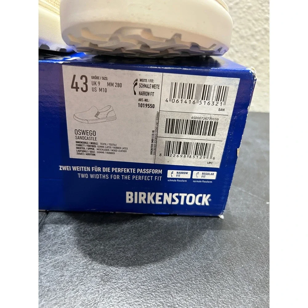 Birkenstock Oswego Textile Mixed Leather Sandcastle EU 43 US M10 Mens